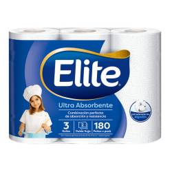 Rollo Cocina 3X60 Paños Ultra Absorvente Elite x 3 Un.